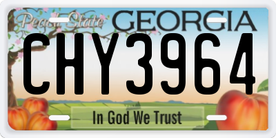 GA license plate CHY3964