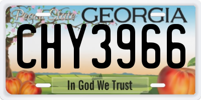 GA license plate CHY3966