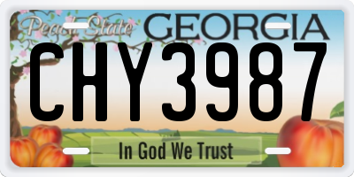 GA license plate CHY3987