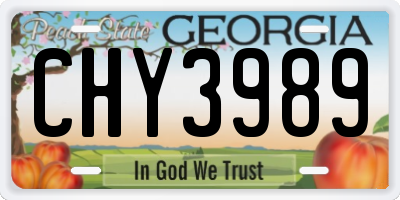 GA license plate CHY3989