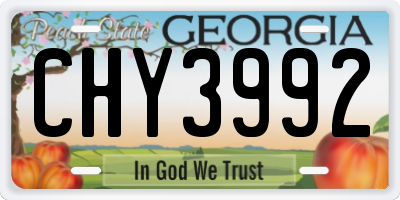 GA license plate CHY3992