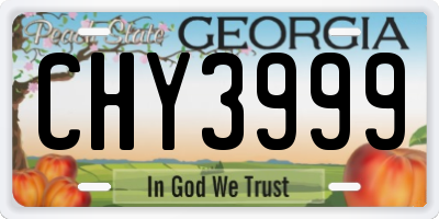 GA license plate CHY3999
