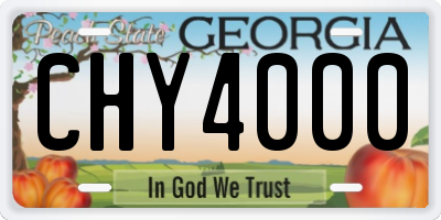 GA license plate CHY4000