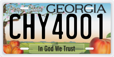 GA license plate CHY4001
