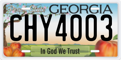 GA license plate CHY4003