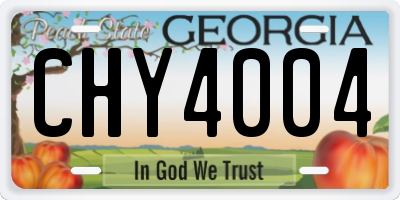 GA license plate CHY4004