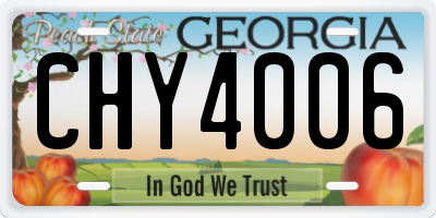 GA license plate CHY4006