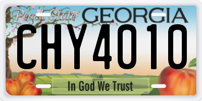 GA license plate CHY4010