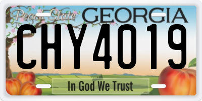 GA license plate CHY4019