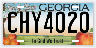 GA license plate CHY4020