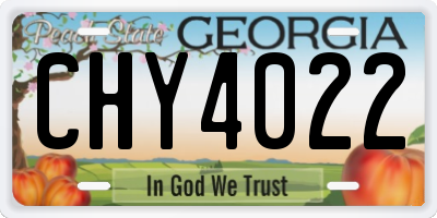 GA license plate CHY4022