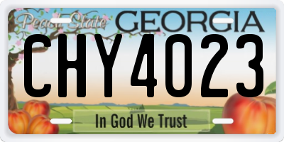 GA license plate CHY4023