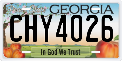 GA license plate CHY4026