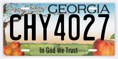 GA license plate CHY4027