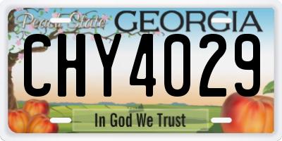 GA license plate CHY4029