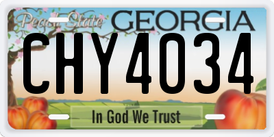 GA license plate CHY4034
