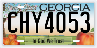 GA license plate CHY4053