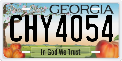 GA license plate CHY4054