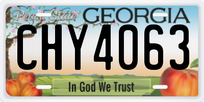 GA license plate CHY4063