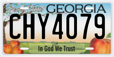 GA license plate CHY4079