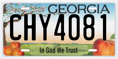 GA license plate CHY4081