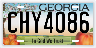 GA license plate CHY4086