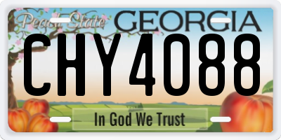 GA license plate CHY4088