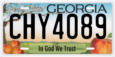 GA license plate CHY4089