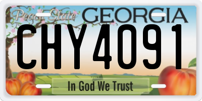 GA license plate CHY4091