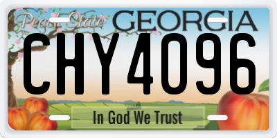 GA license plate CHY4096