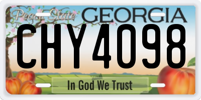 GA license plate CHY4098