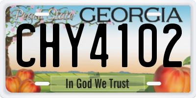 GA license plate CHY4102