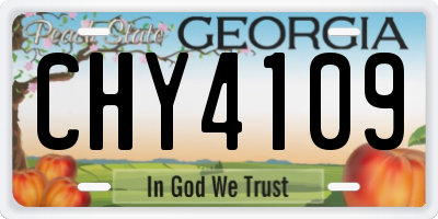 GA license plate CHY4109