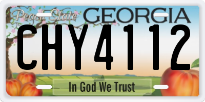 GA license plate CHY4112