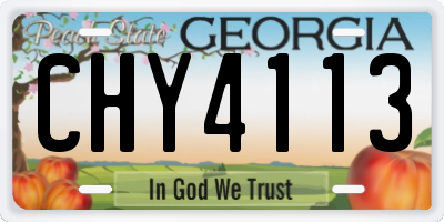 GA license plate CHY4113