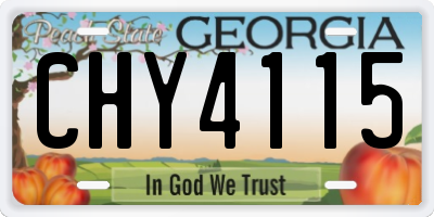 GA license plate CHY4115