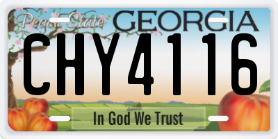 GA license plate CHY4116
