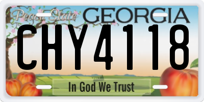 GA license plate CHY4118