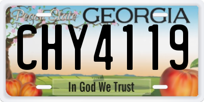 GA license plate CHY4119
