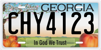 GA license plate CHY4123