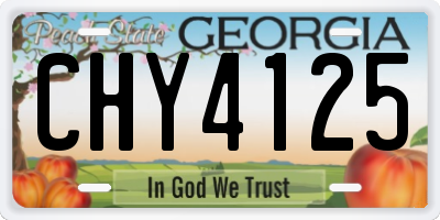 GA license plate CHY4125