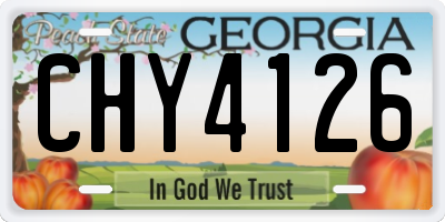 GA license plate CHY4126