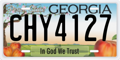 GA license plate CHY4127