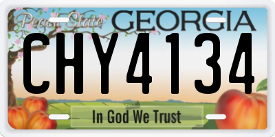 GA license plate CHY4134