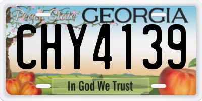GA license plate CHY4139