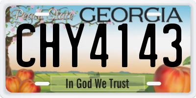 GA license plate CHY4143