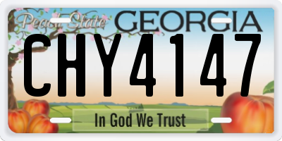 GA license plate CHY4147