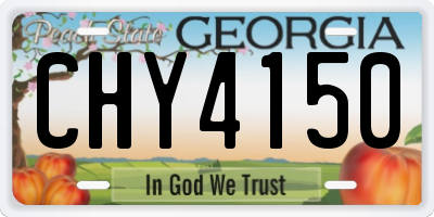 GA license plate CHY4150