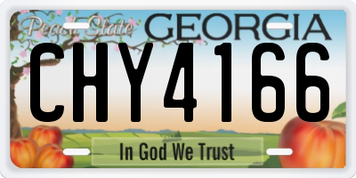 GA license plate CHY4166