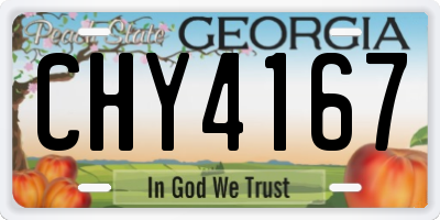 GA license plate CHY4167